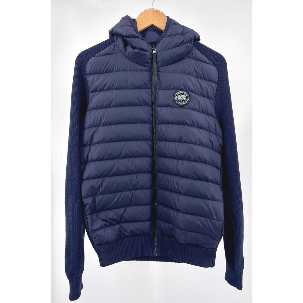 Canada Goose HyBridge Knit Hoody Mens L Navy Merino Wool Down Jacket